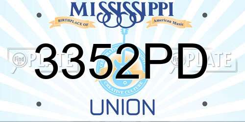 3352PD Mississippi License Plate