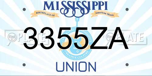 3355ZA Mississippi License Plate