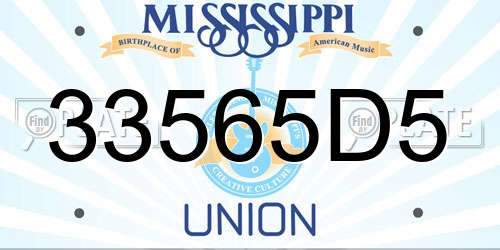 33565D5 Mississippi License Plate