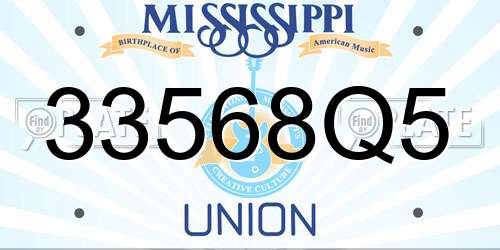 33568Q5 Mississippi License Plate