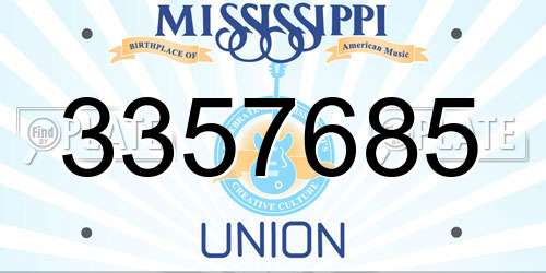 3357685 Mississippi License Plate
