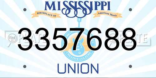 3357688 Mississippi License Plate