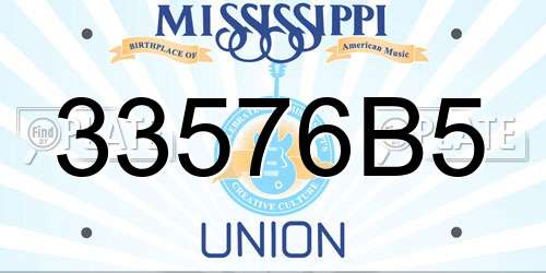 33576B5 Mississippi License Plate