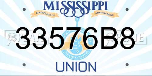 33576B8 Mississippi License Plate