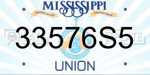 33576S5 Mississippi License Plate