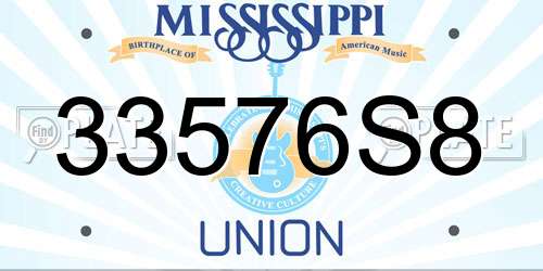 33576S8 Mississippi License Plate