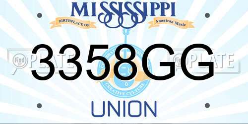 3358GG Mississippi License Plate