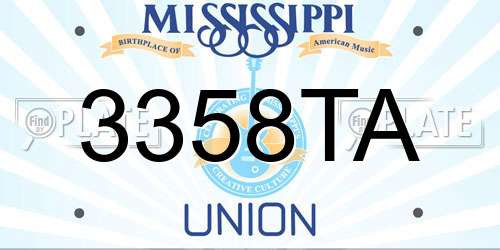 3358TA Mississippi License Plate