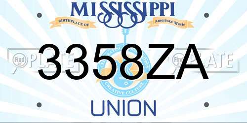 3358ZA Mississippi License Plate