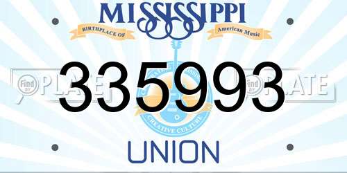 335993 Mississippi License Plate