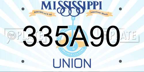 335A90 Mississippi License Plate