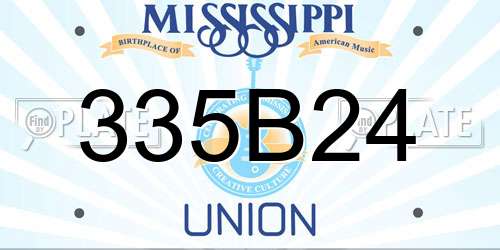 335B24 Mississippi License Plate