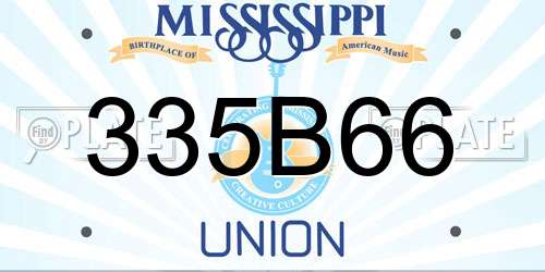 335B66 Mississippi License Plate