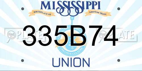 335B74 Mississippi License Plate