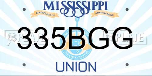 335BGG Mississippi License Plate