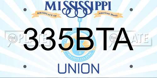 335BTA Mississippi License Plate