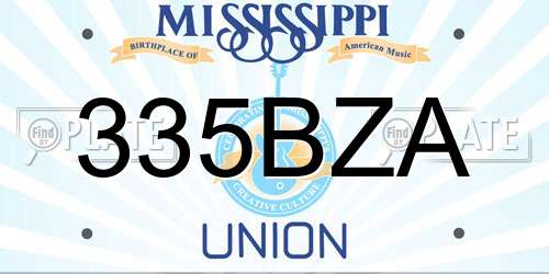335BZA Mississippi License Plate