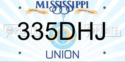 335DHJ Mississippi License Plate