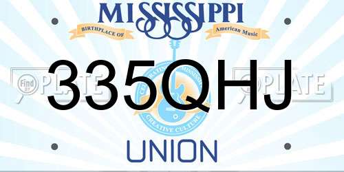 335QHJ Mississippi License Plate