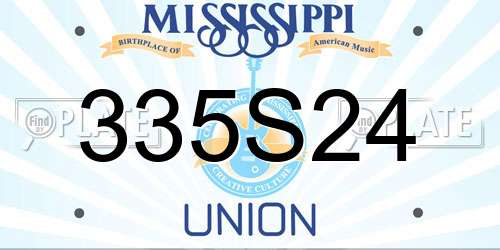 335S24 Mississippi License Plate