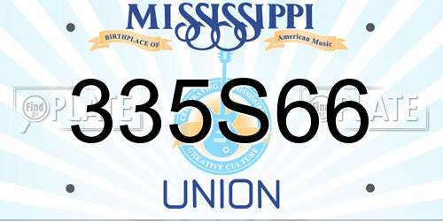 335S66 Mississippi License Plate