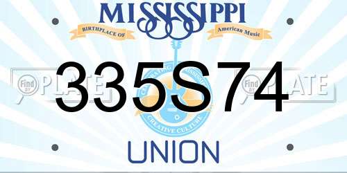 335S74 Mississippi License Plate