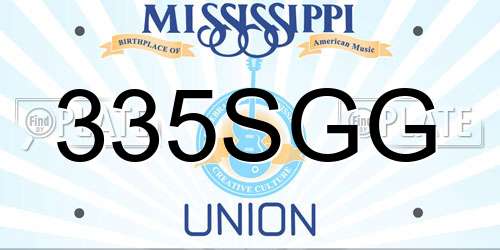 335SGG Mississippi License Plate