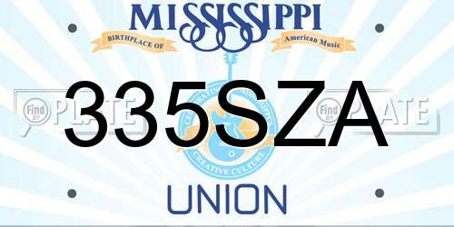 335SZA Mississippi License Plate