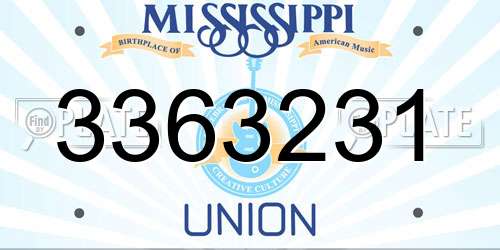 3363231 Mississippi License Plate