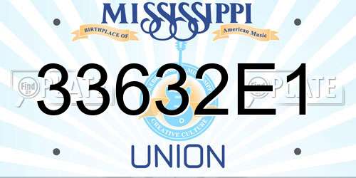 33632E1 Mississippi License Plate
