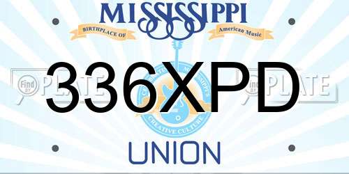 336XPD Mississippi License Plate