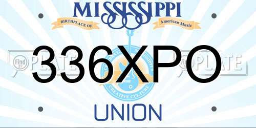 336XPO Mississippi License Plate
