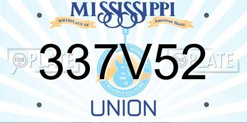 337V52 Mississippi License Plate