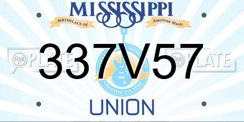 337V57 Mississippi License Plate