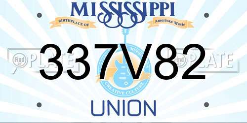 337V82 Mississippi License Plate
