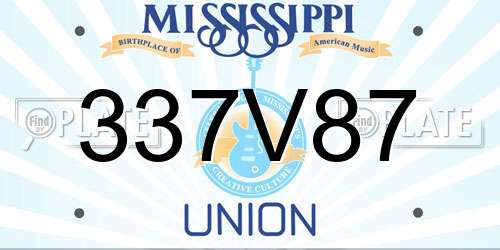 337V87 Mississippi License Plate