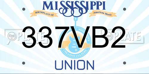 337VB2 Mississippi License Plate