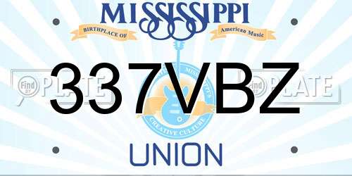 337VBZ Mississippi License Plate