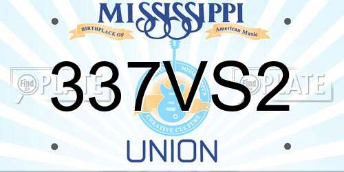 337VS2 Mississippi License Plate