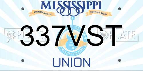337VST Mississippi License Plate