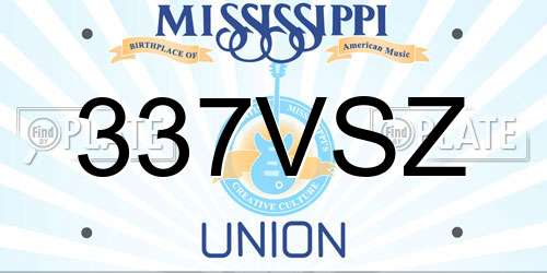 337VSZ Mississippi License Plate