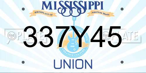 337Y45 Mississippi License Plate