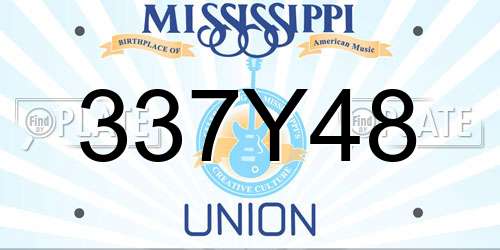 337Y48 Mississippi License Plate
