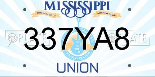 337YA8 Mississippi License Plate