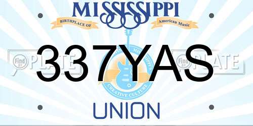 337YAS Mississippi License Plate