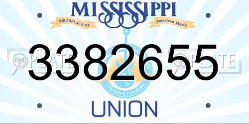3382655 Mississippi License Plate