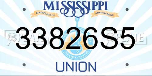 33826S5 Mississippi License Plate