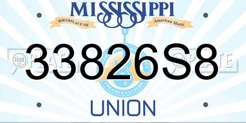 33826S8 Mississippi License Plate