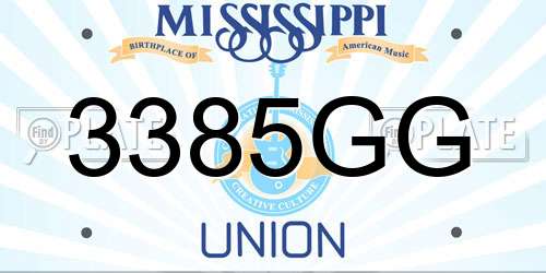 3385GG Mississippi License Plate