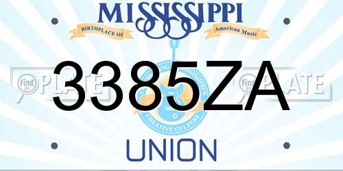 3385ZA Mississippi License Plate